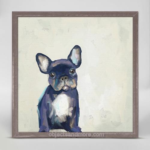 Best Friend - Frenchie Pup Mini Framed Canvas by CATHY WALTERS